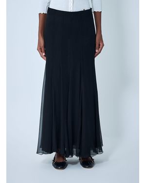 Chloé Fluid Silk Maxi Skirt - Blue