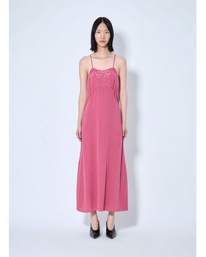 Chloé Spaghetti Strap Slip Dress - Pink