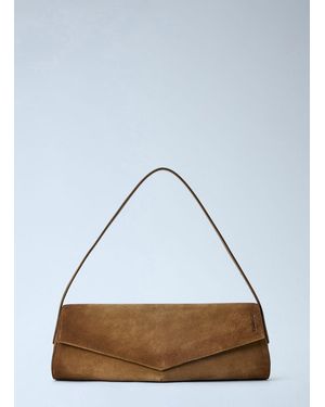 Jil Sander Kante Suede Shoulder Bag - Gray
