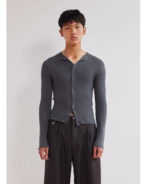 Rier Silk Knit Cardigan - Grey