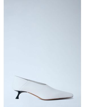 Sportmax Leather Kitten Heel Pumps - White