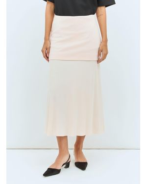 Jil Sander Layered Midi Skirt - White