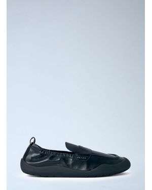 Prada Leather Slip-On Loafers - Blue