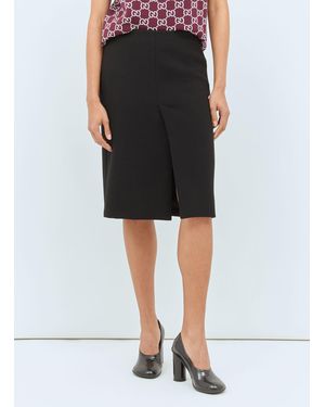 Gucci Light Wool Crepe Skirt - Black