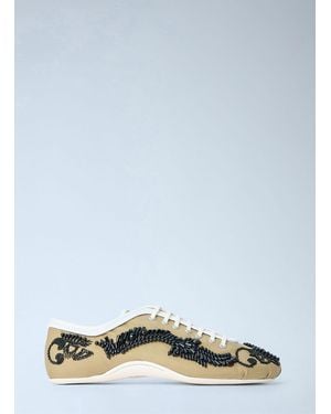 Dries Van Noten Embroidered Lace-up Trainers - Green
