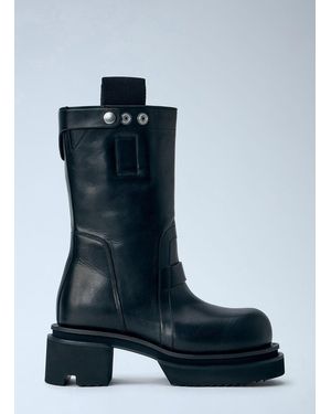 Rick Owens Pull On Bogun Leather Boots - Blue