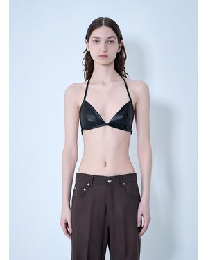 Rick Owens Leather Triangle Bikini Top - Blue