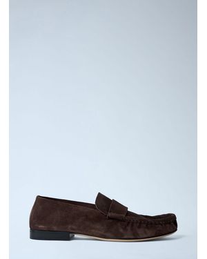 The Row Suede Soft Loafers - White