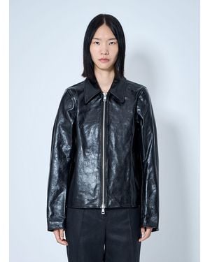 Our Legacy Mini Top Dyed Leather Jacket - Blue
