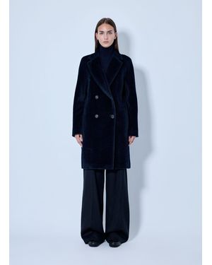 Max Mara Roseto Alpaca And Wool Coat - Blue