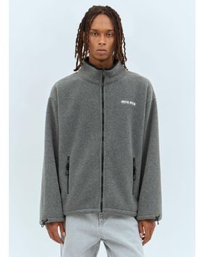 Miu Miu Fleece Sweatshirt - Grey