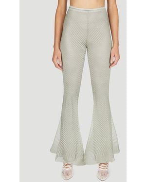 Isa Boulder Moire Flared Trousers - Metallic