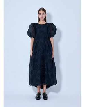 Cecilie Bahnsen Ulani Papillon Matelassé Midi Dress - Blue