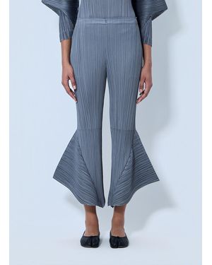 Pleats Please Issey Miyake Pleated Flared Trousers - Blue