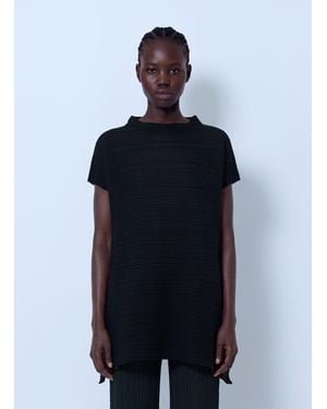 Pleats Please Issey Miyake Paper Bounce Knit Shirt - Blue