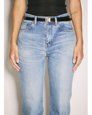 Saint Laurent Cassandre Patent Belt - Blue