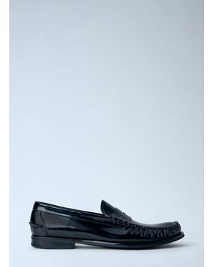 Prada Brushed Leather Loafers - Blue
