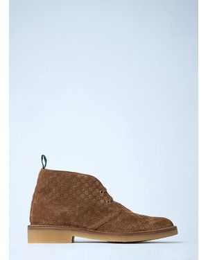 Gucci Gg Suede Boots - White