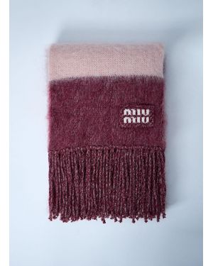 Miu Miu Logo Motif Scarf - Purple