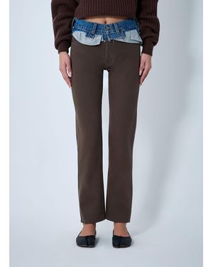 August Barron Contrast Waistband Jeans - Black