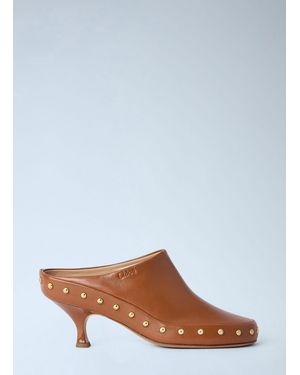 Chloé Junie Heeled Mules - Brown