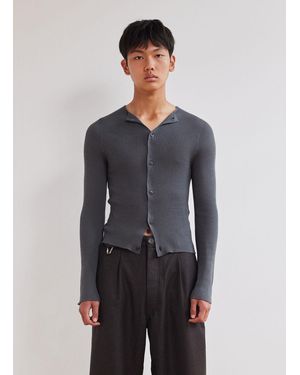 Rier Silk Knit Cardigan - Gray