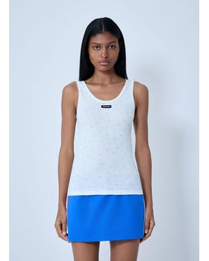 Miu Miu Striped Tank Top - White