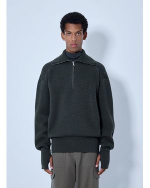 Rier Ribbed High Neck Sweatshirt - Gray