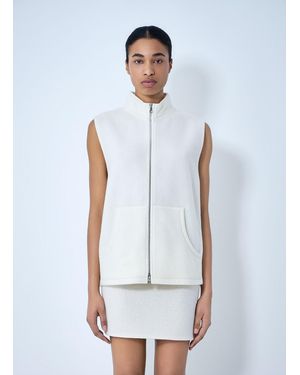 Rier Sleeveless Zip Vest - White