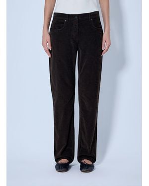The Row Frava Cotton-corduroy Mid-rise Straight-leg Trousers - Black