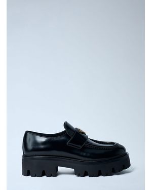 Prada Brushed Leather Loafers - White