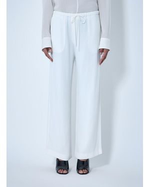 TOTEME Wide-Leg Pants With Drawstring Waist - Blue