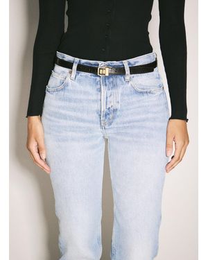 Saint Laurent Grained Leather Cassandre Belt - Black