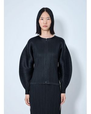 Pleats Please Issey Miyake Pleated Zip-Up Top - Blue