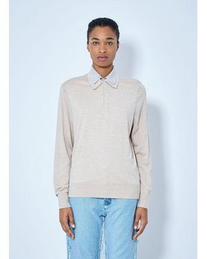 Acne Studios Layered Collar Knit Top - White