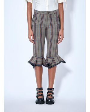 Vivienne Westwood Flared Plaid Cropped Pants - Grey