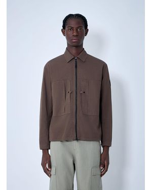 Stone Island Logo Patch Jacket - Brown