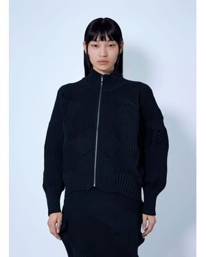 Issey Miyake Kone Kone Ribbed Knitted Jacket - Blue