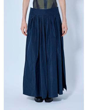 Max Mara Pleated Maxi Skirt - Blue