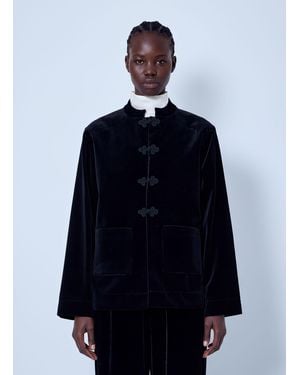 Rohe Pankou Closure Velvet Jacket - Blue