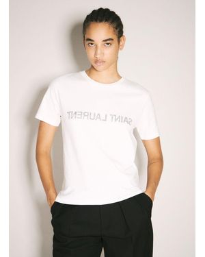 Saint Laurent Logo Cotton T-Shirt - White