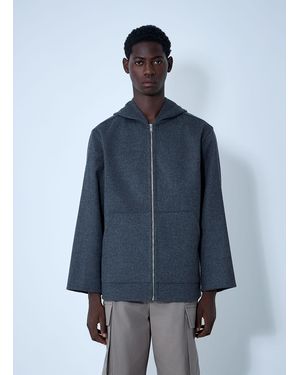 Bottega Veneta Double Face Wool Hooded Jacket - Blue
