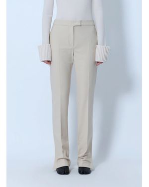 Sportmax Tailored Wool Grain-de-poudre Pants - Blue