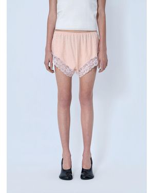 Chloé Lace Trim Jersey Shorts - White