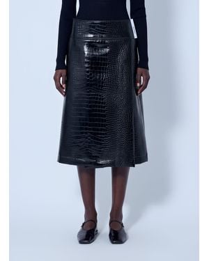 Sportmax Aquile Embossed Midi Skirt - Blue