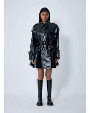 Chloé Chloã Patent Leather Trench Coat - Blue