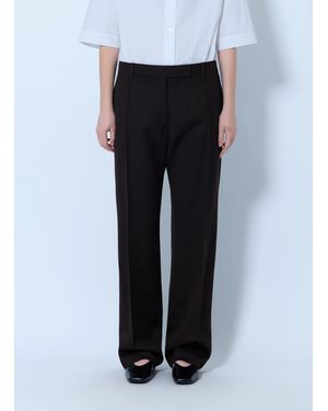 Studio Nicholson Quarte Straight Leg Pin Tuck Tailored Pants - Black