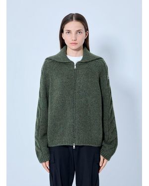 Moncler Zipped Knit Sweater - Green