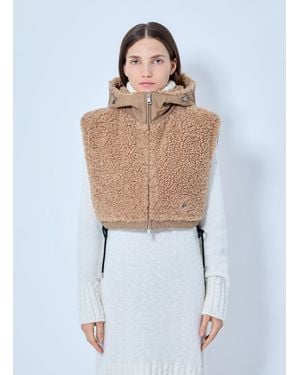 Moncler Sherpa Hooded Overlay - White
