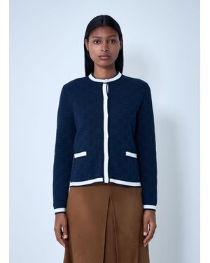 Gucci Gg Fine Cotton Cardigan - Blue